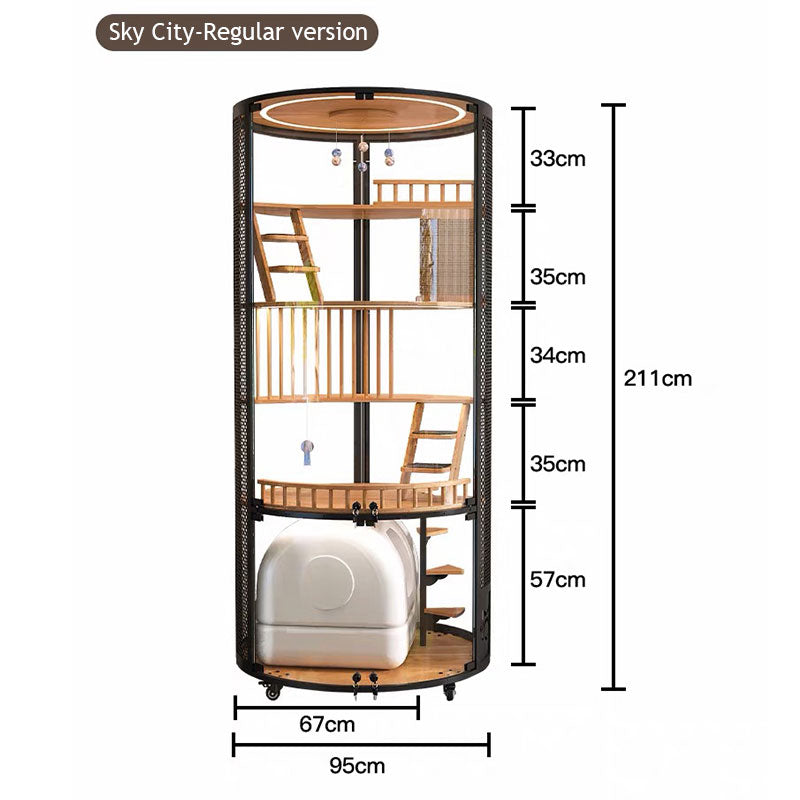 Floating Domain Panoramic Glass Cat Villa