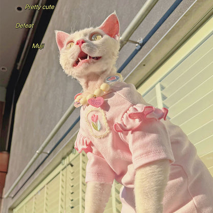 Floral Baby Soft Outfit for Hairless Sphynx Cats