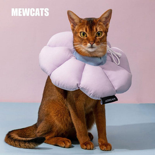 Flower Cat Elizabethan Collar Waterproof Cone Headgear