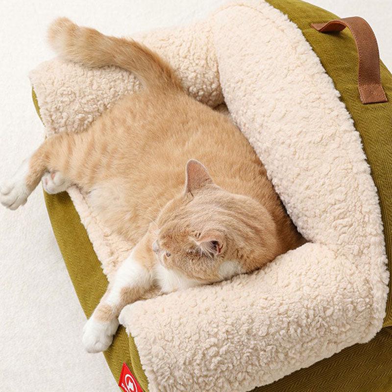 Fluffy Bread Warm Cat Sofa Bed