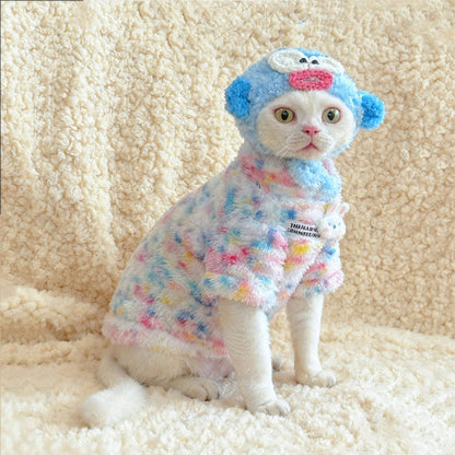 Fluffy Rainbow Outfit for Hairless Cats
