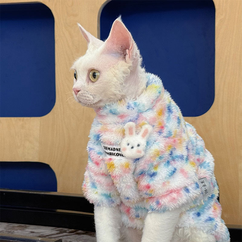 Fluffy Rainbow Outfit for Hairless Cats
