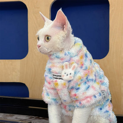 Fluffy Rainbow Outfit for Hairless Cats