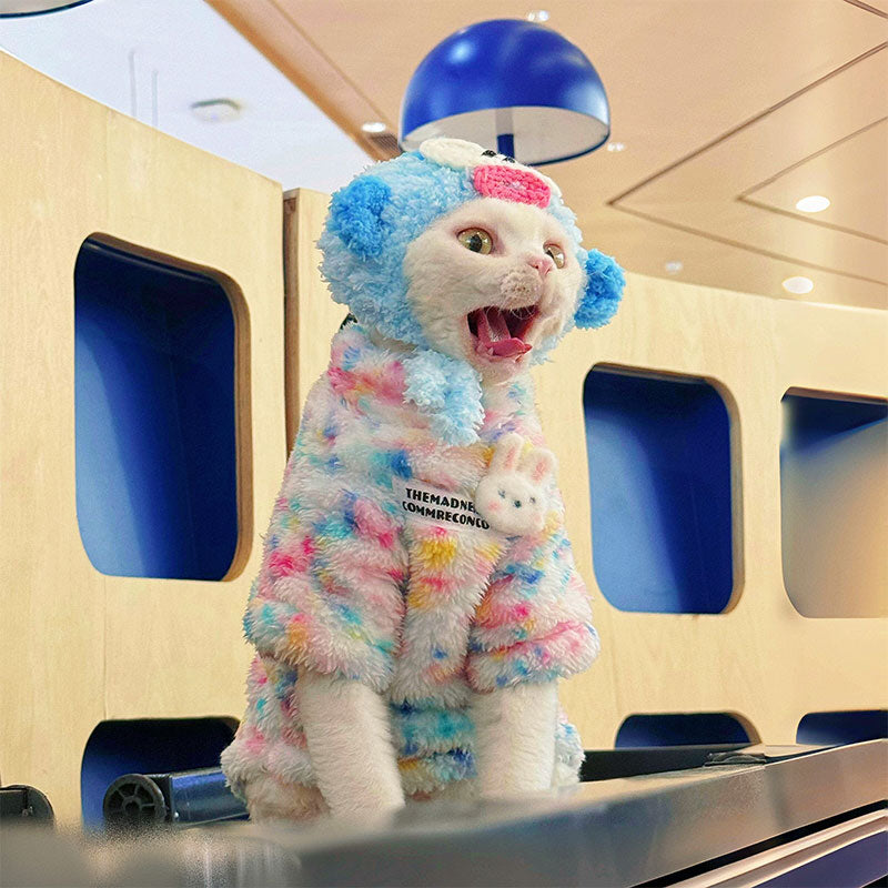 Fluffy Rainbow Outfit for Hairless Cats