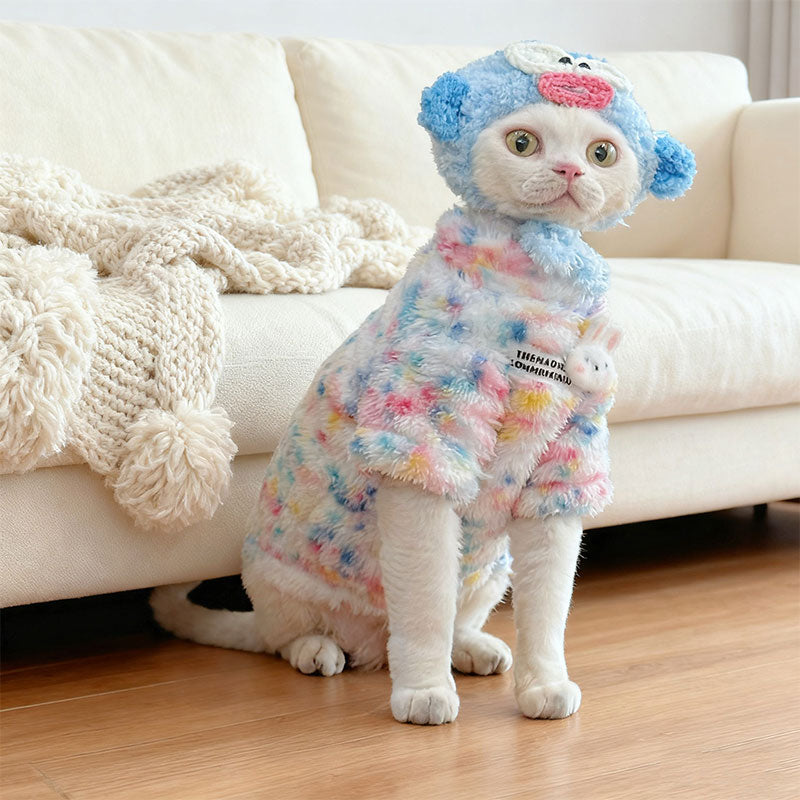 Fluffy Rainbow Outfit for Hairless Cats