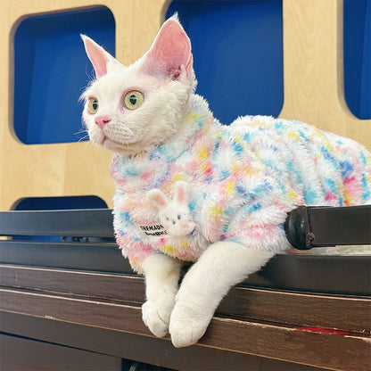 Fluffy Rainbow Outfit for Hairless Cats