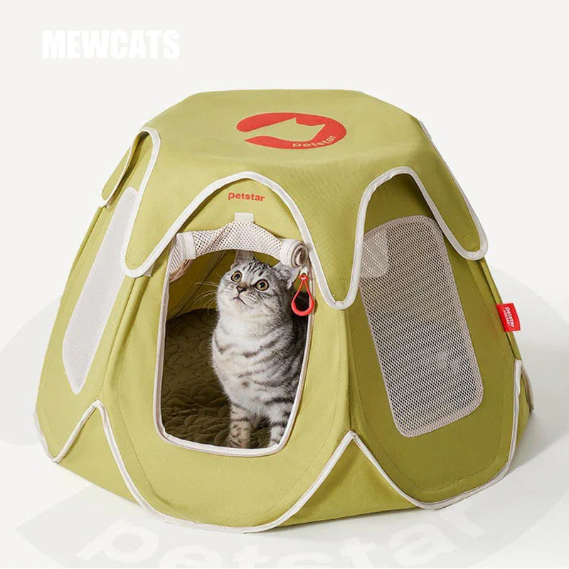 Foldable Outdoor Cat Tent Bed Cat Cave for Travel