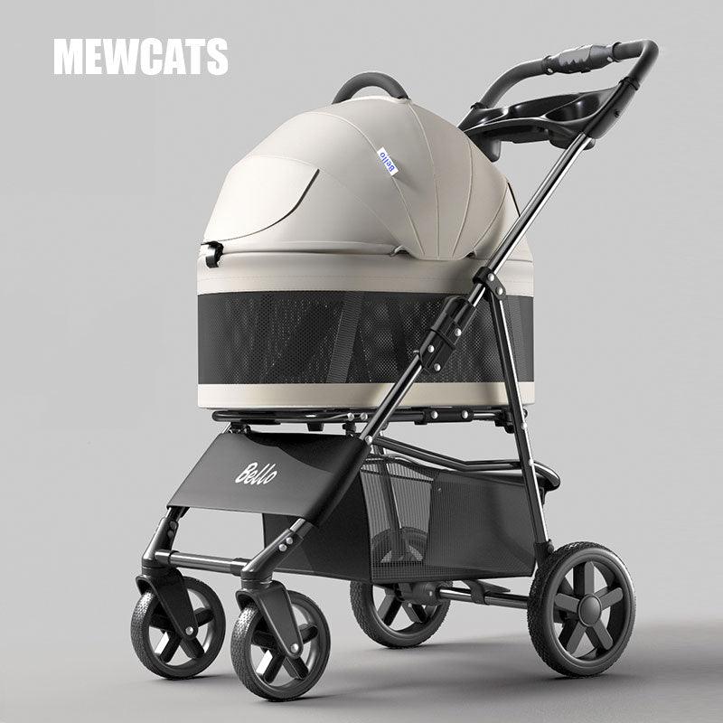 Four Seasons Cat Stroller Foldable Pet Travel Carrier