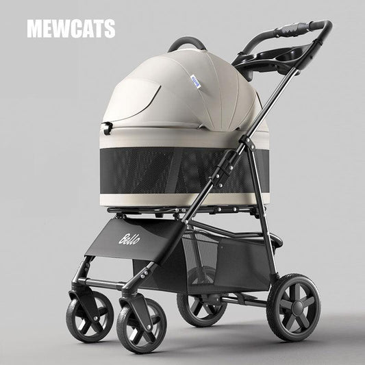 Four Seasons Cat Stroller Foldable Pet Travel Carrier