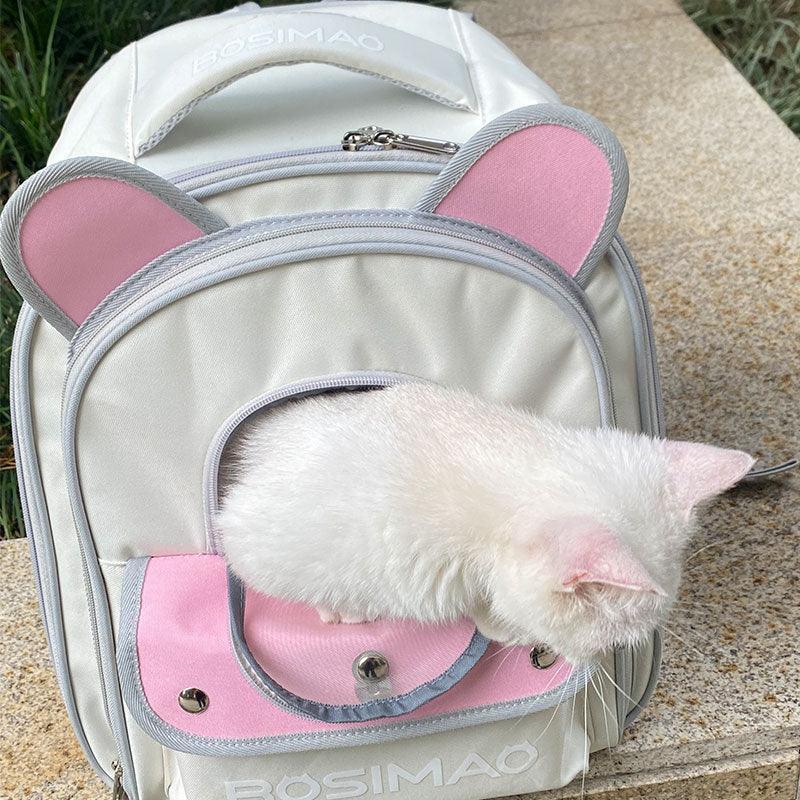 Front Rear Expandable Cat Carrier Backpack Tent