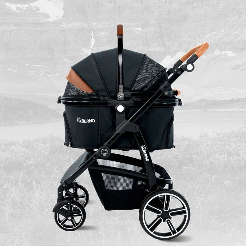 baby carrier stroller Full-Featured Cat Carrier Stroller for Multiple pets MEW00512 / Black / 35.4*22.8*43.3in/Within 22kg