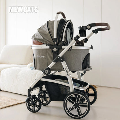 Full-Featured Cat Carrier Stroller for Multiple pets