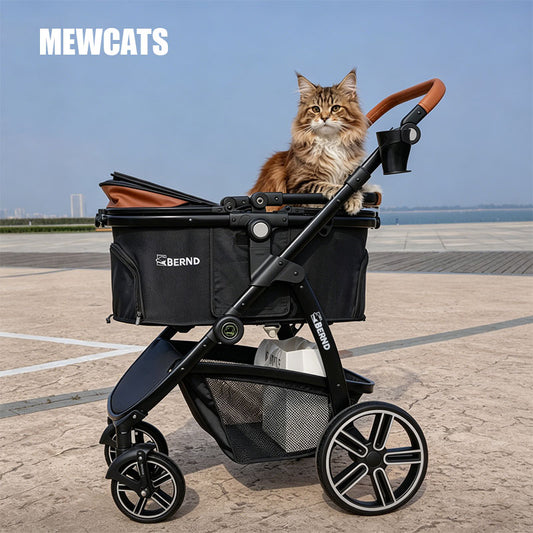 Full-Featured Cat Carrier Stroller for Multiple pets