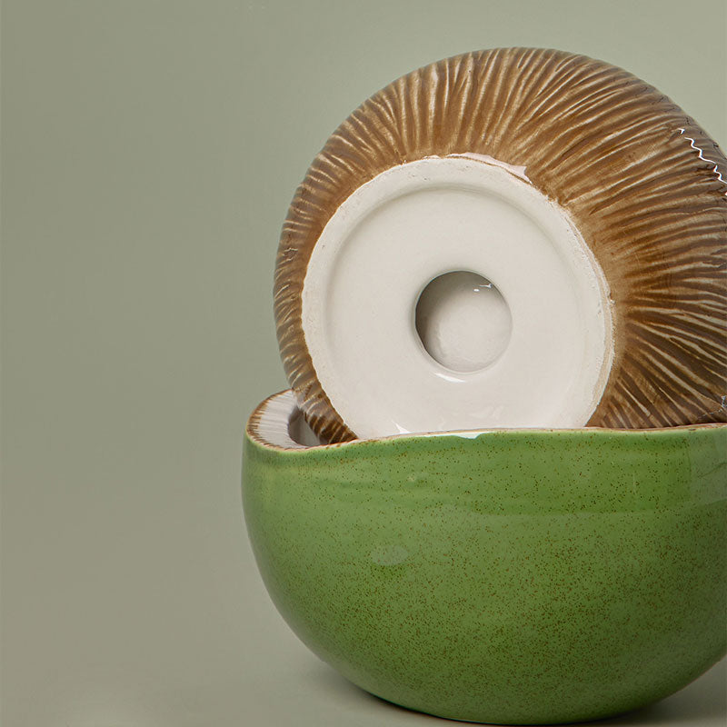 Half Coconut Ceramic Cat Food Bowl