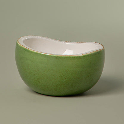 Half Coconut Ceramic Cat Food Bowl