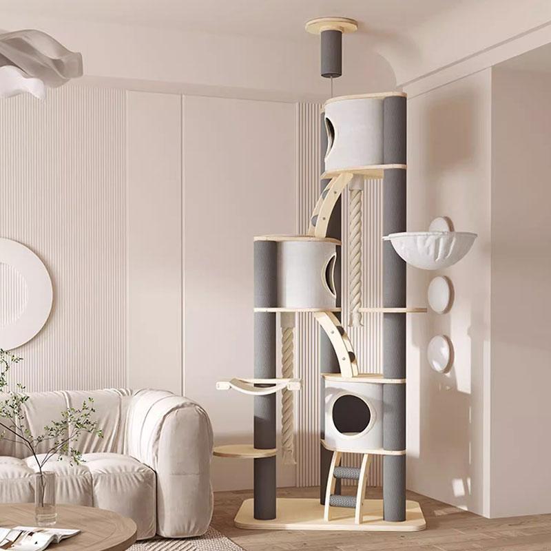 Hole Hole Floor to Ceiling Cat Climbing Frame Tree