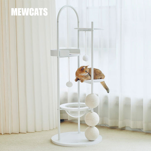 Iron Art Flying Saucer Cat Climbing Tree