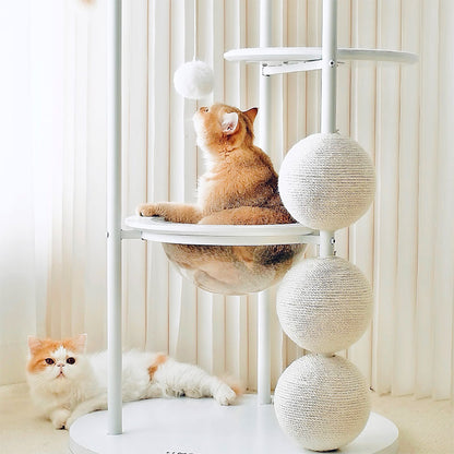 Iron Art Flying Saucer Cat Climbing Tree