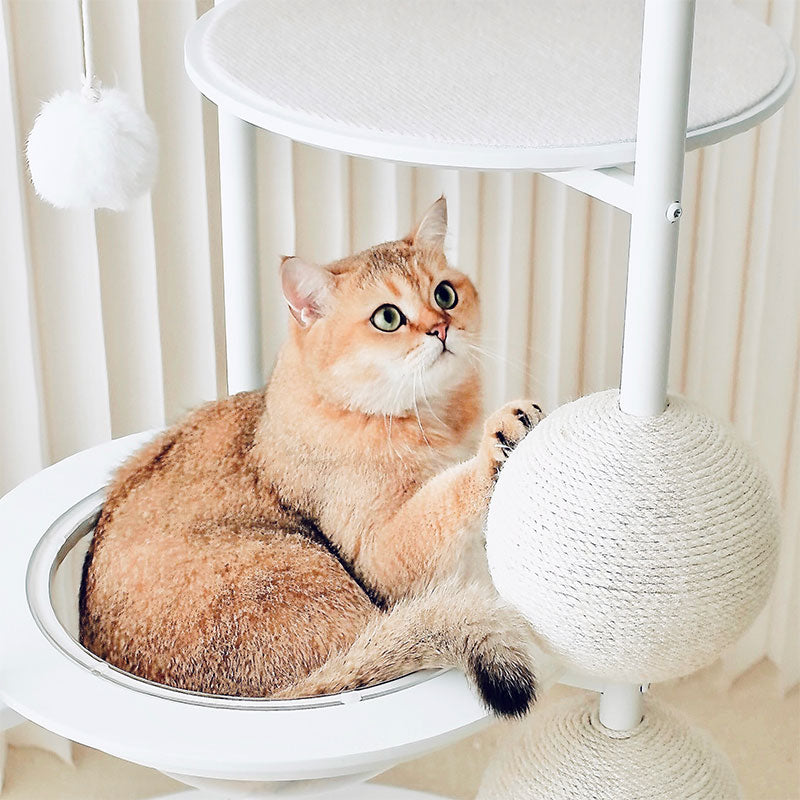 Iron Art Flying Saucer Cat Climbing Tree