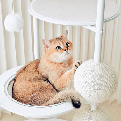 Iron Art Flying Saucer Cat Climbing Tree