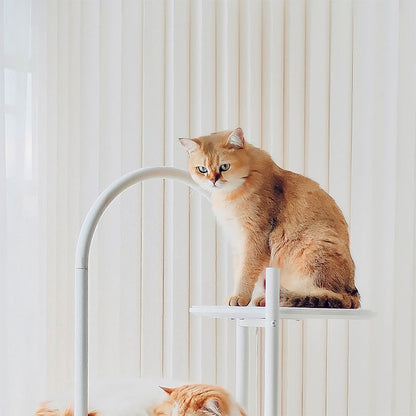 Iron Art Flying Saucer Cat Climbing Tree