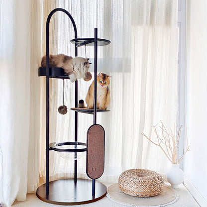 Iron Art Flying Saucer Cat Climbing Tree