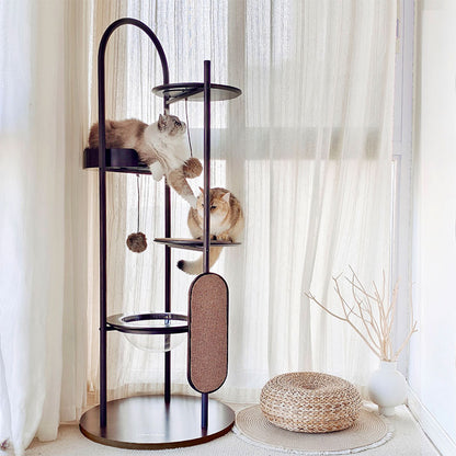 Iron Art Flying Saucer Cat Climbing Tree