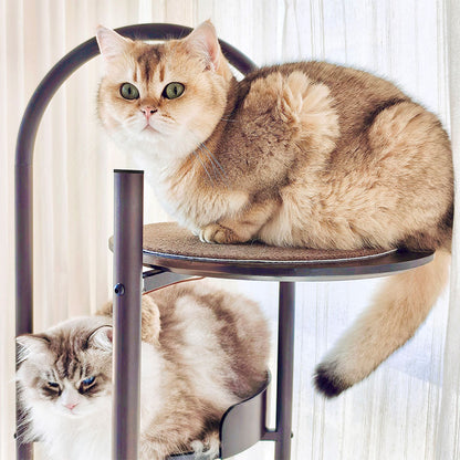 Iron Art Flying Saucer Cat Climbing Tree