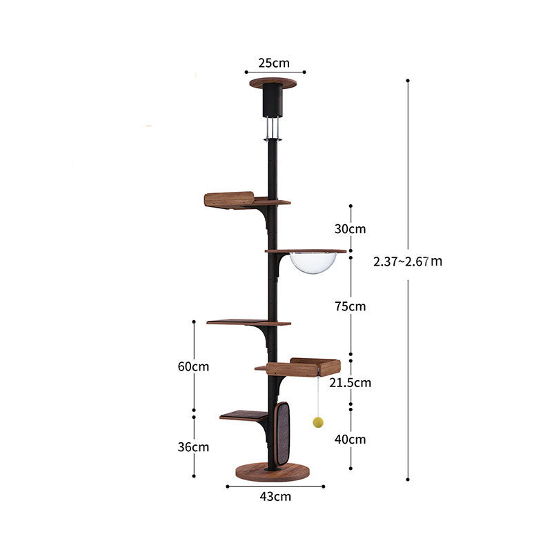 Iron Art Floor to Ceiling Cat Climbing Tree