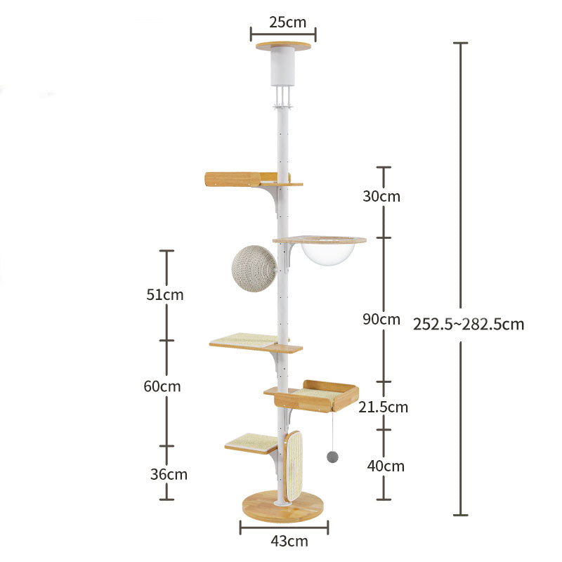 Iron Art Floor to Ceiling Cat Climbing Tree