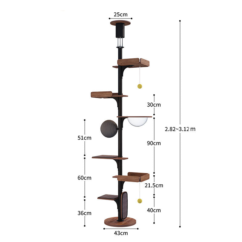 Iron Art Floor to Ceiling Cat Climbing Tree