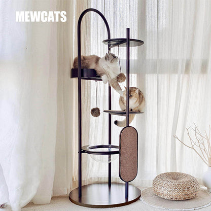 Iron Art Flying Saucer Cat Climbing Tree