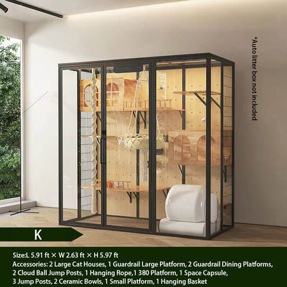 K-Modern Black Cat Villa Full View Indoor Cat Home