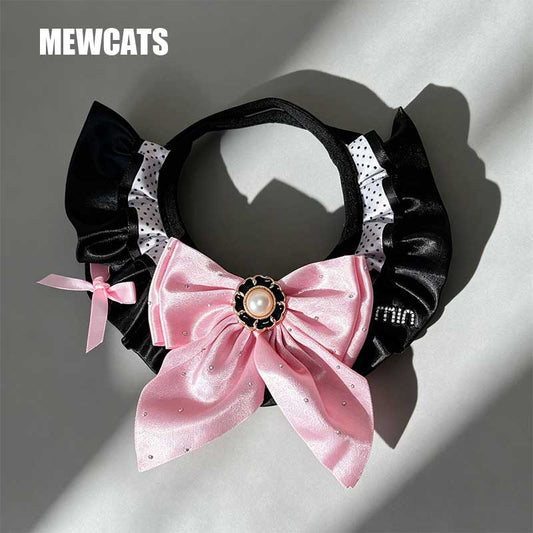 Kawaii Pink Bow Pet Neck Bib