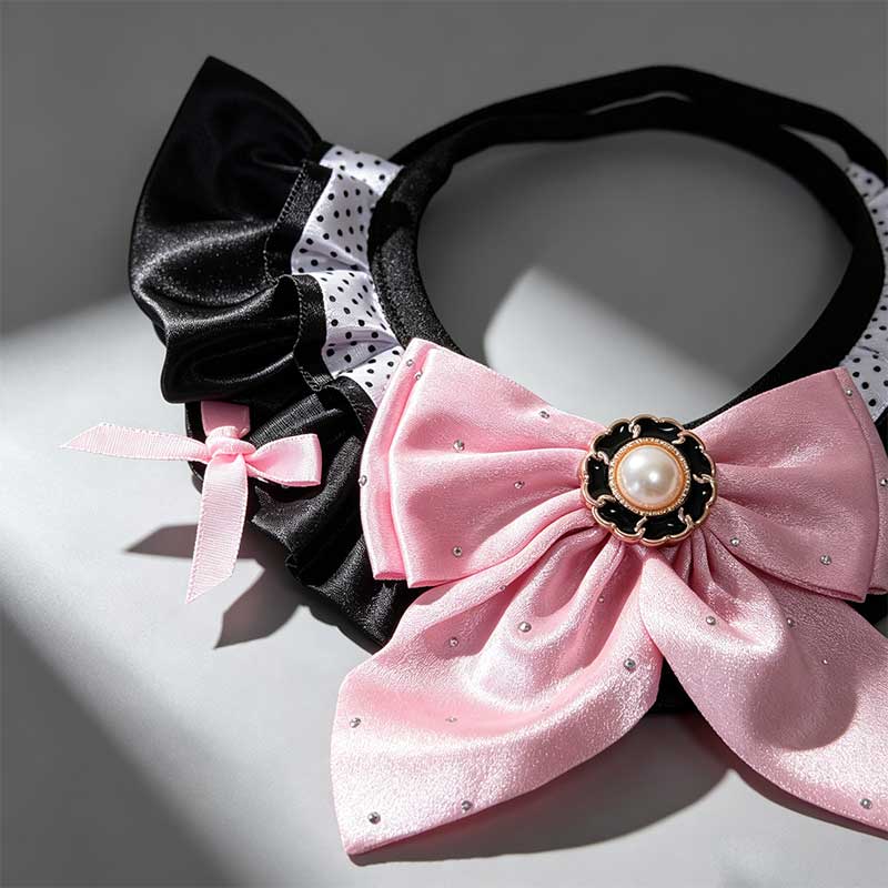 Kawaii Pink Bow Pet Neck Bib