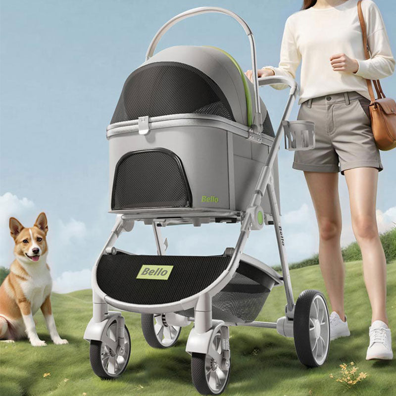 L9 Foldable Cat Carrier Stroller with Wheels
