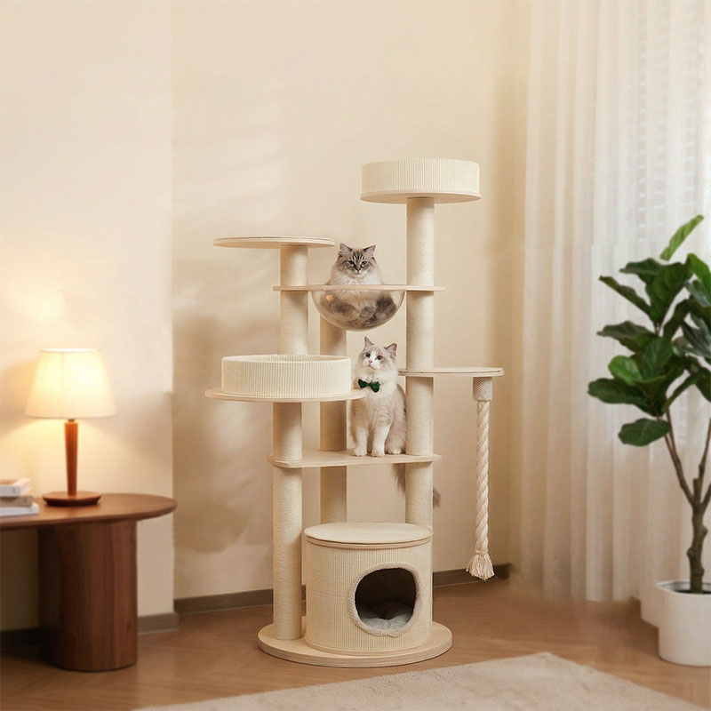 Large Solid Wood Cat Climbing Tree Tower