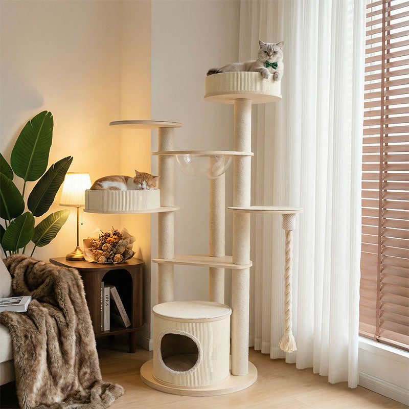 Large Solid Wood Cat Climbing Tree Tower