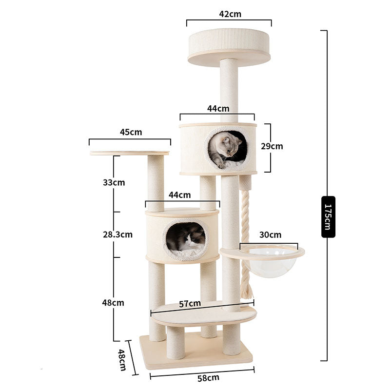 Large Solid Wood Cat Climbing Tree Tower