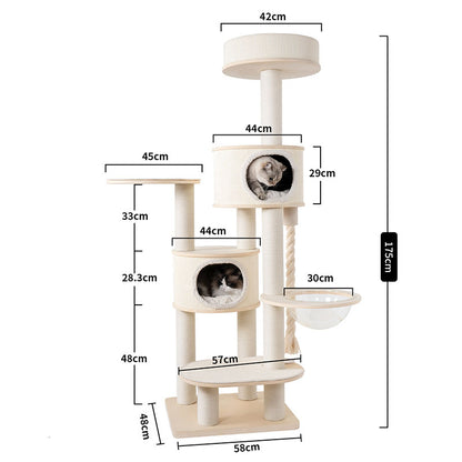 Large Solid Wood Cat Climbing Tree Tower