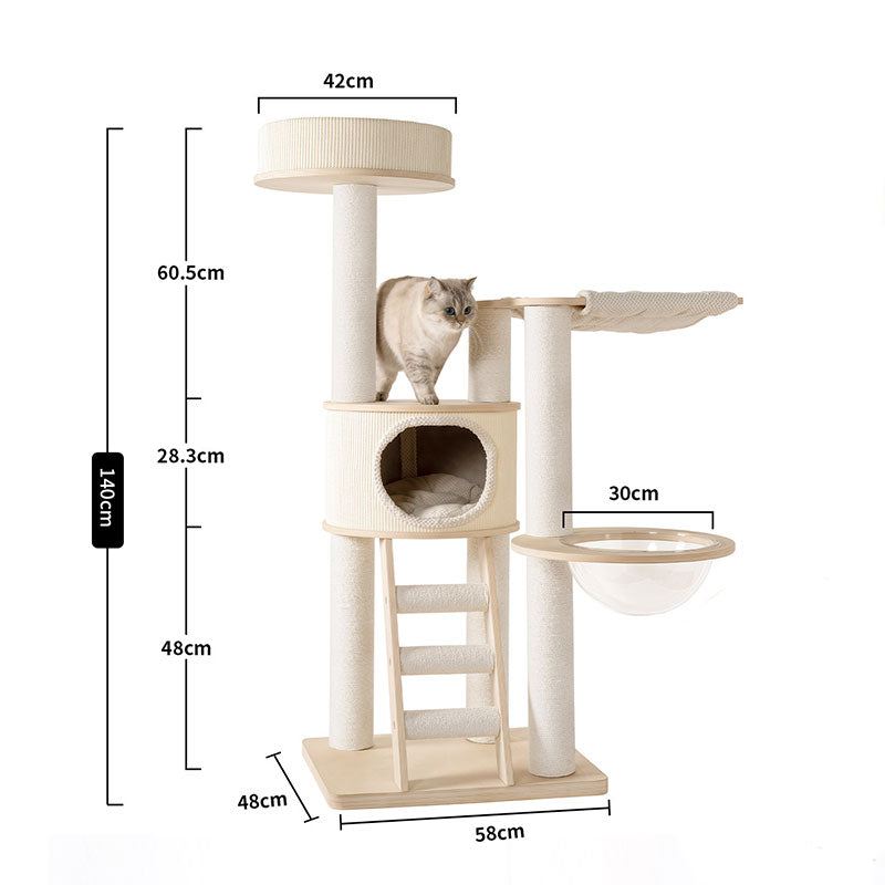 Large Solid Wood Cat Climbing Tree Tower