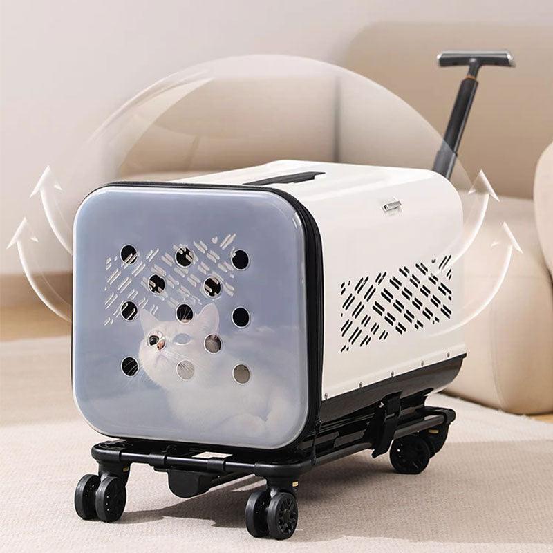 Large Space Double Layer Cat Trolley Case With Wheels