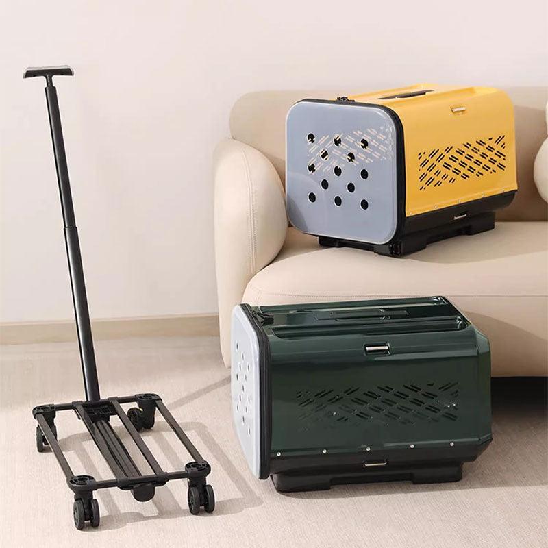 Large Space Double Layer Cat Trolley Case With Wheels