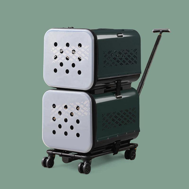 Large Space Double Layer Cat Trolley Case With Wheels