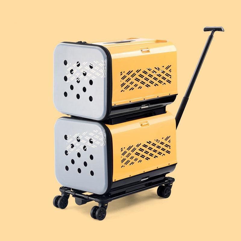 Large Space Double Layer Cat Trolley Case With Wheels