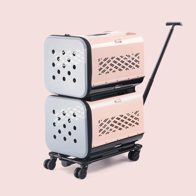 Large Space Double Layer Cat Trolley Case With Wheels