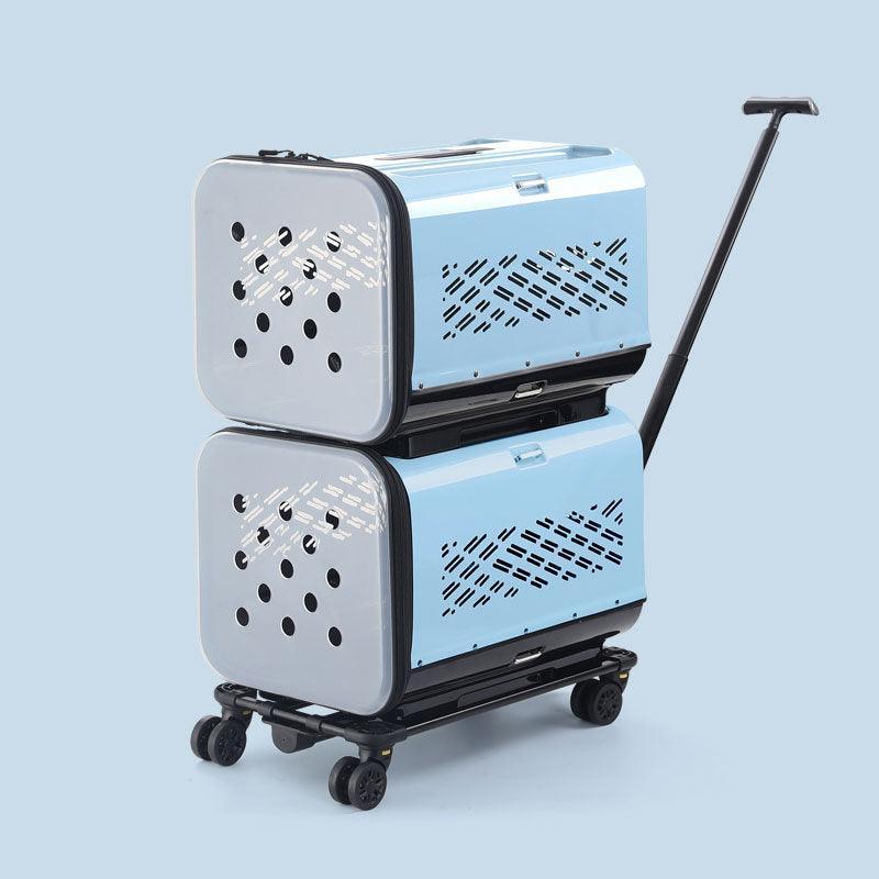 Large Space Double Layer Cat Trolley Case With Wheels