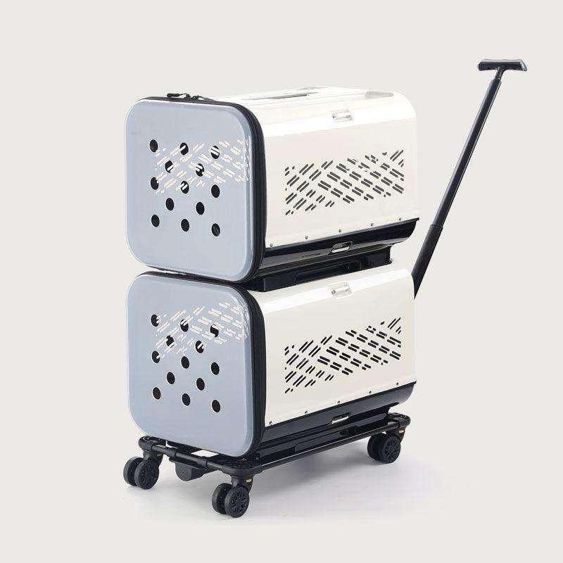 Large Space Double Layer Cat Trolley Case With Wheels