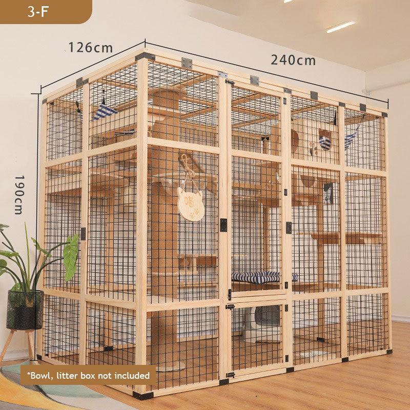 Large Wooden Outdoor Cat Enclosure Black Mash