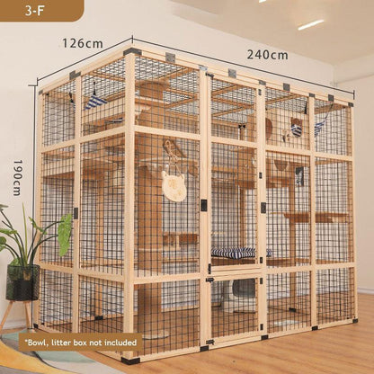 Large Wooden Outdoor Cat Enclosure Black Mash